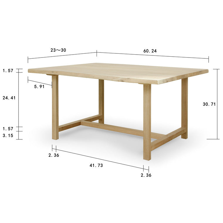 60" Live Edge Dining Table Walnut Wood Natural(Approx 30-40 inches deep size and color vary) image 3