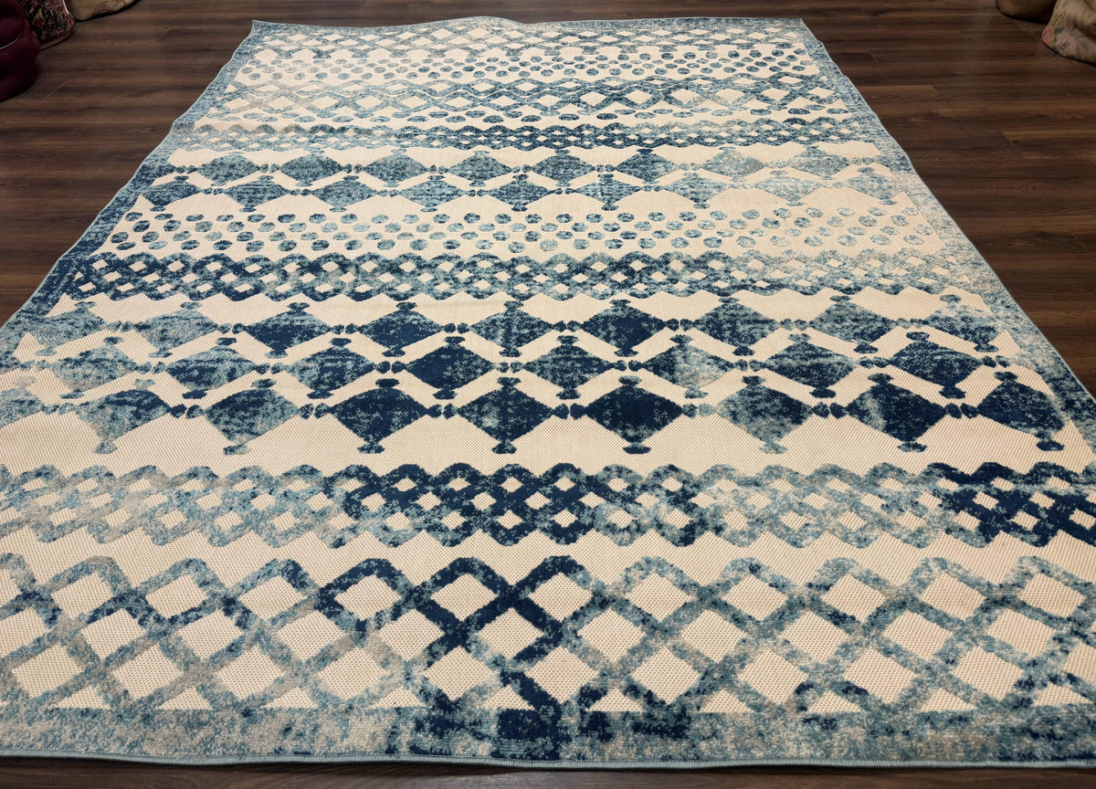 Modern Rug 8x10, Abstract Rug, Oat and Blue, Raised Pattern, Modway Rug Collection - Jewel Rugs, view 2