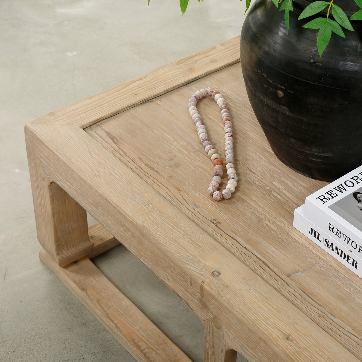 Capri Coffee Table With Arrow-Shaped Legs Weathered Natural 72x36x16