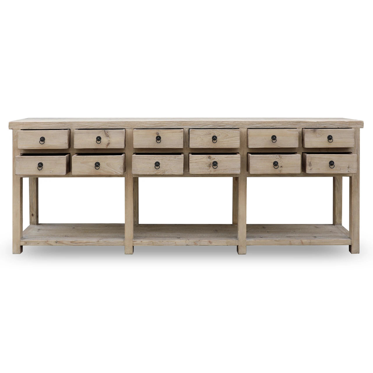 Capri 12-Drawer Buffet | Weathered Natural Wash Wood