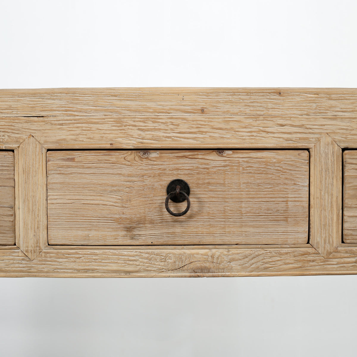 70" Capri 4 drawers sideboard weathered natural pinewood solid top