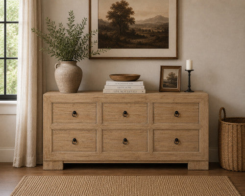 Capri Chest of Drawers Weathered Natural Pine 68x18x35H image 2