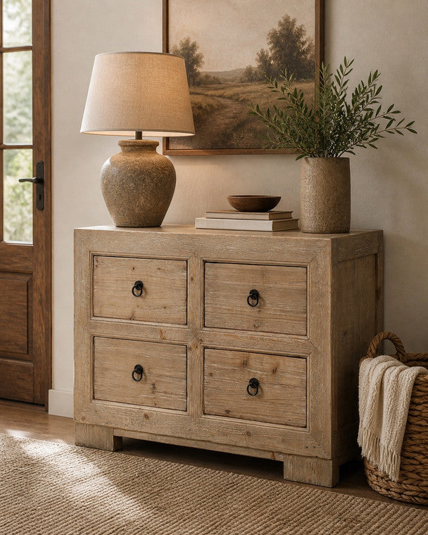 Capri Chest of Drawers Weathered Natural Pine 47x18x35H image 3