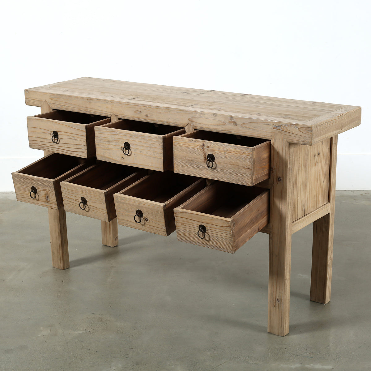 Capri 7 Drawers Sideboard Weathered Natural Pine 60x17x35H