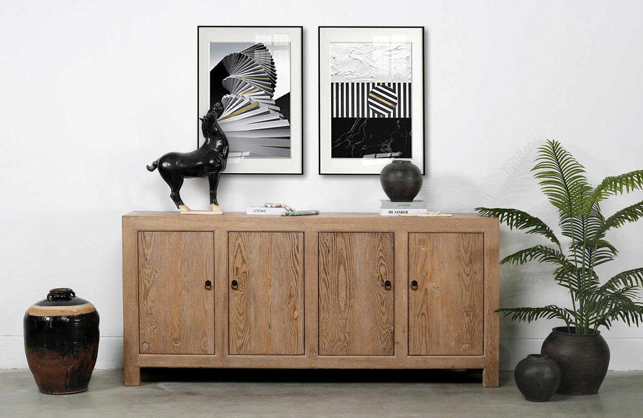 Capri sideboard with 4 doors weathered pinewood image