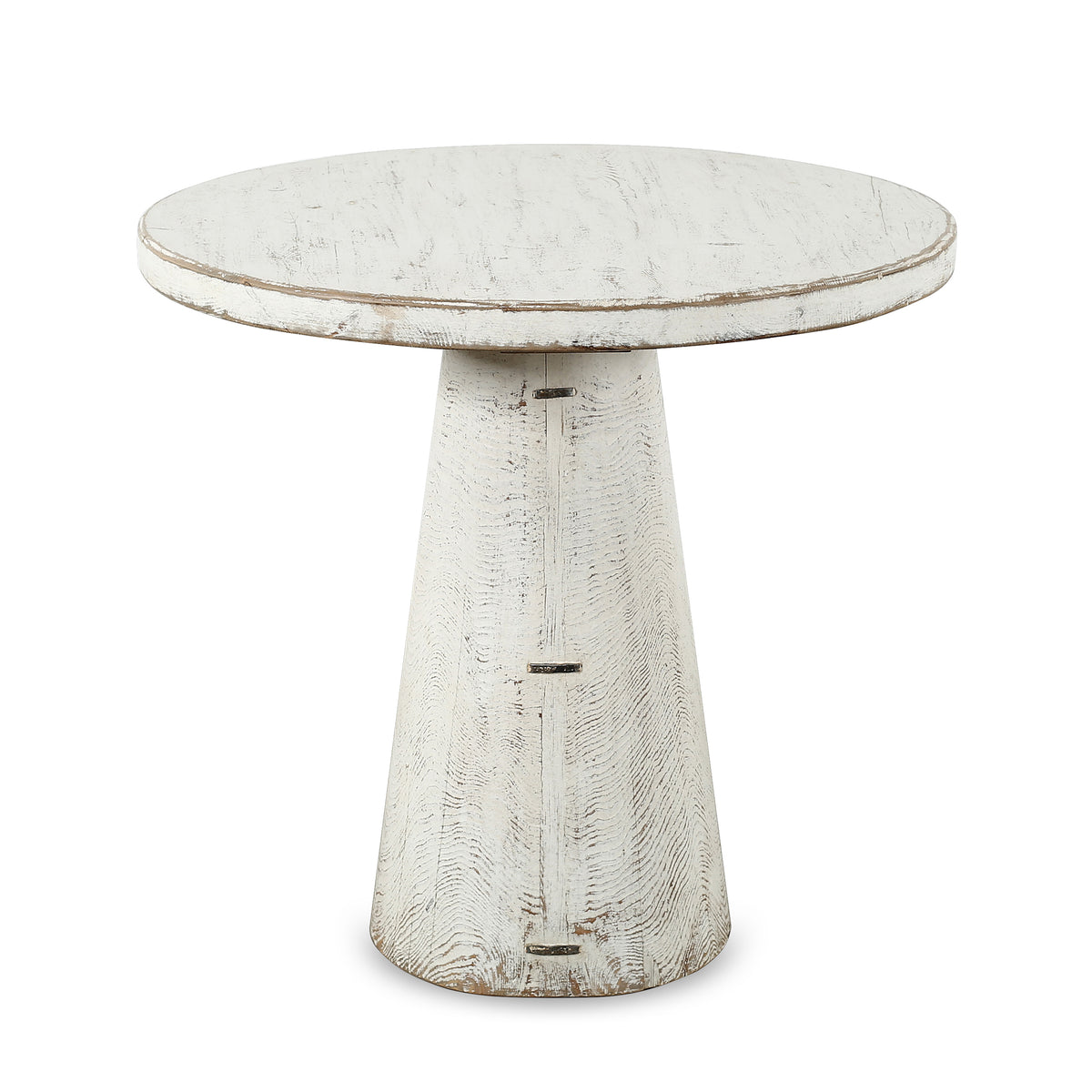 Catania 32" Round Table Distressed White