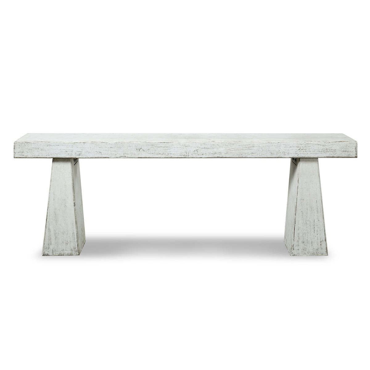 Approx. 88" Long Elba Primitive Console Table Distressed White