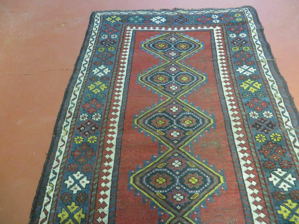 3' X 6' Antique 1920s Handmade Caucasian Karabagh Ganjeh Talesh Wool Rug Nice - Jewel Rugs, view 12