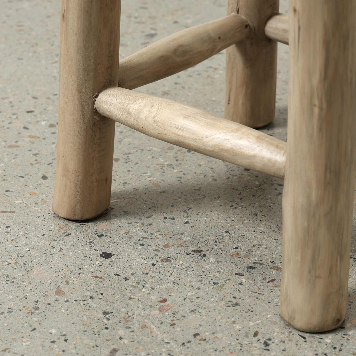 14" Round Solid Stool Weathered Natural