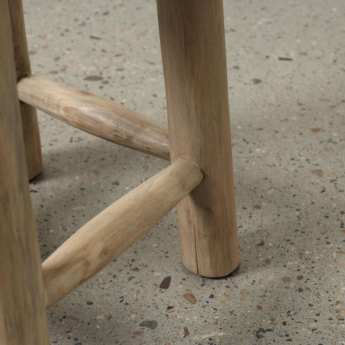 14" Round Solid Stool Weathered Natural