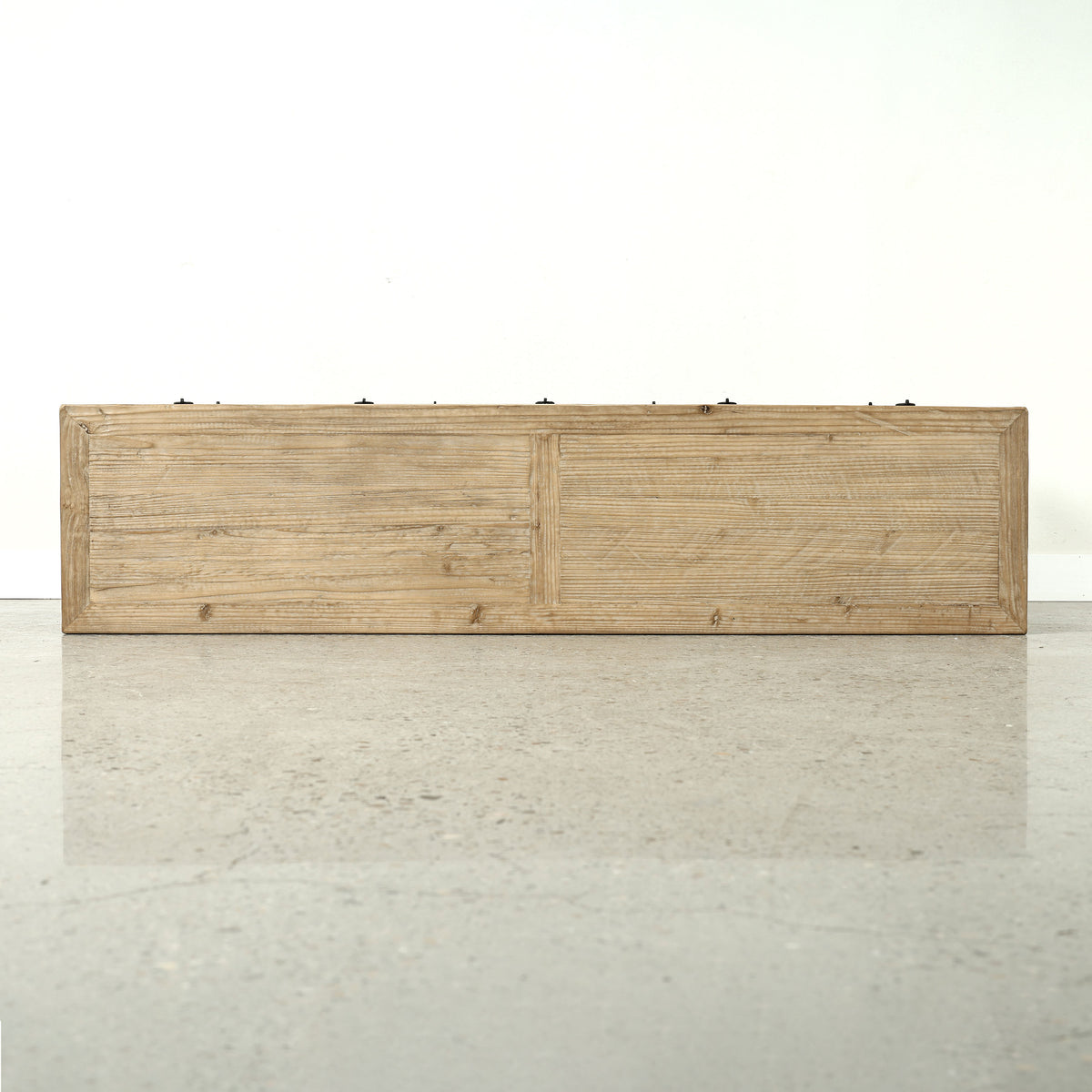 75" Long Console Table 9 Drawers Weathered Natural