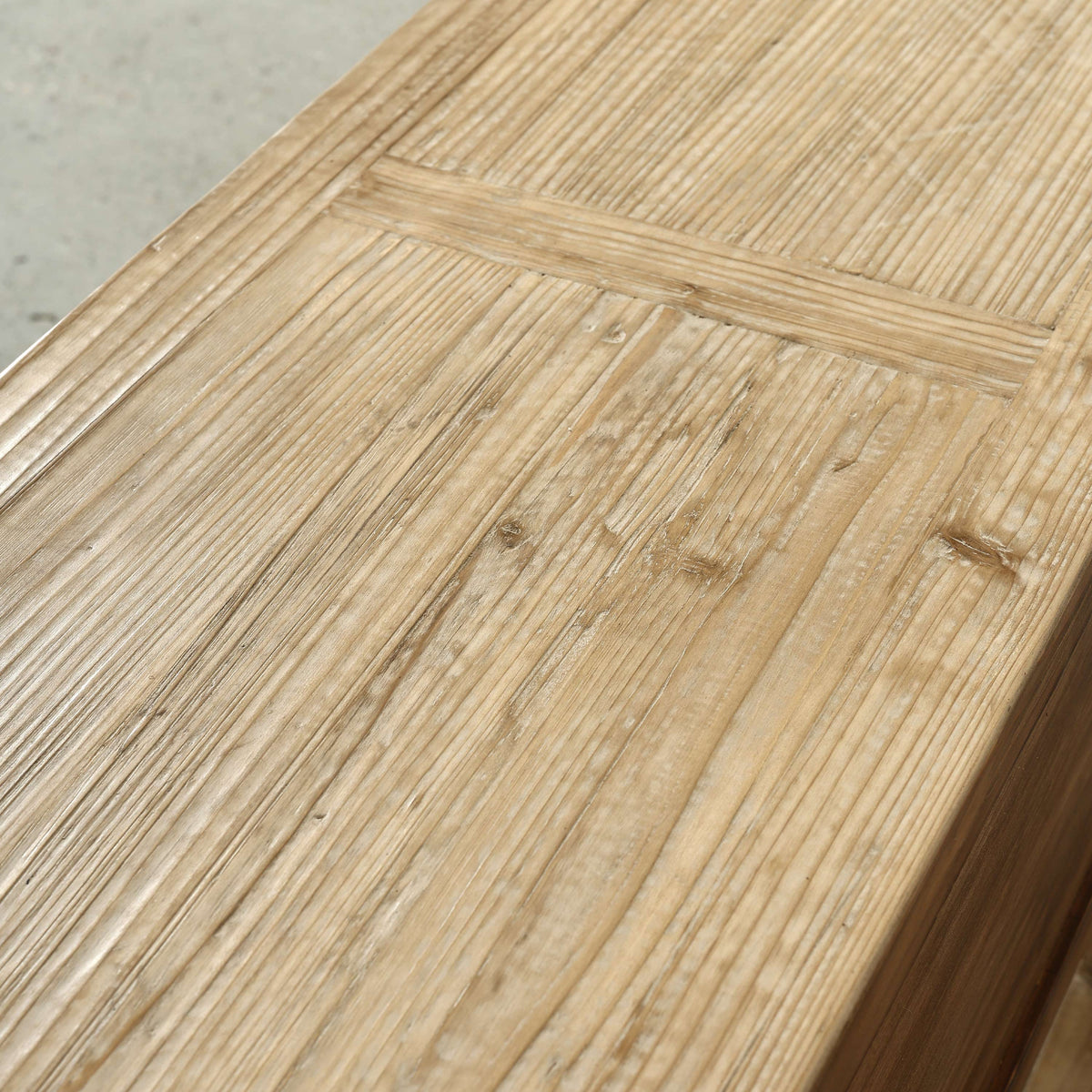 75" Long Console Table 9 Drawers Weathered Natural