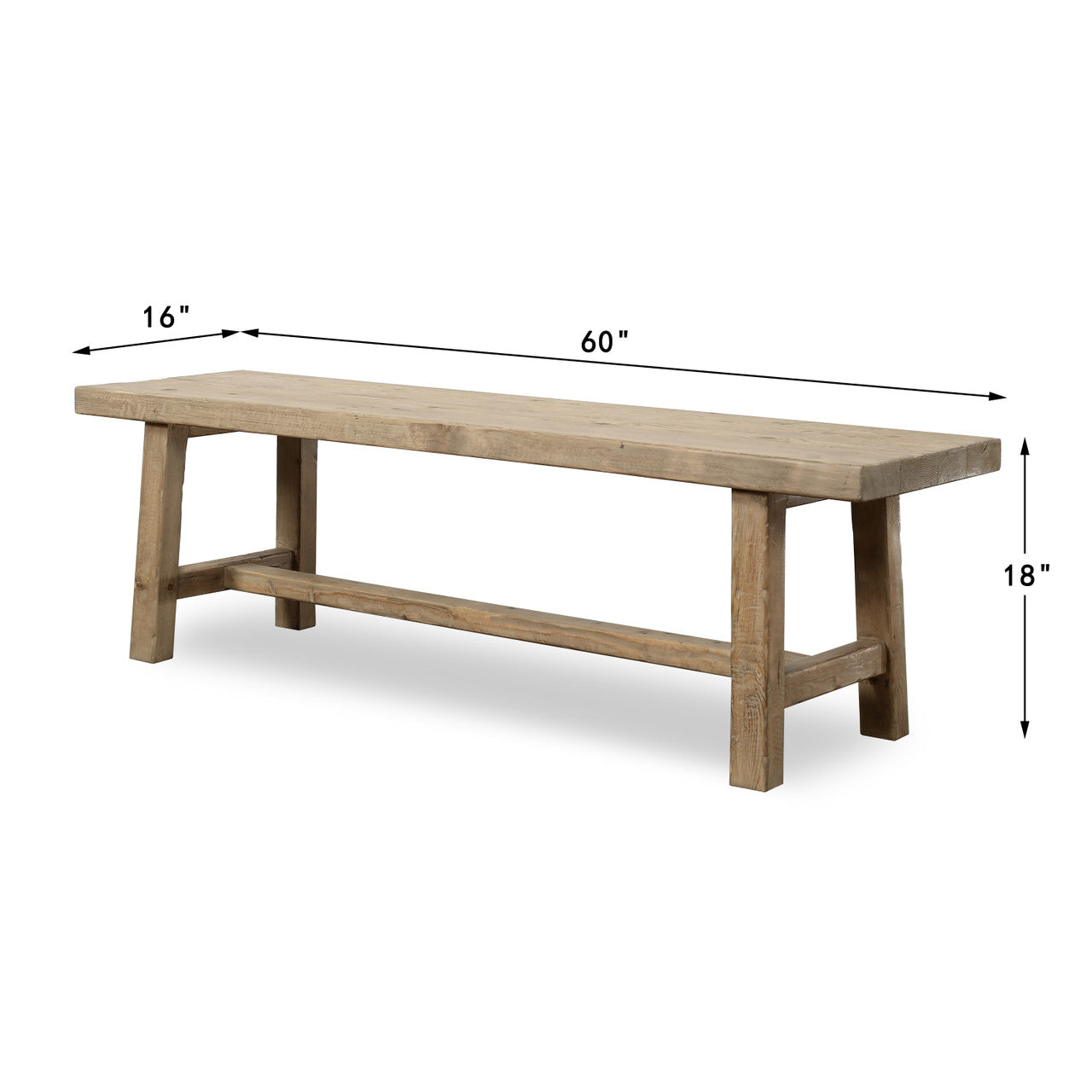Solid Pinewood Bench ���������