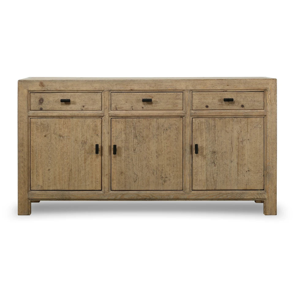 Three Drawer Sideboard | Weathered Neutral Reclaimed Wood