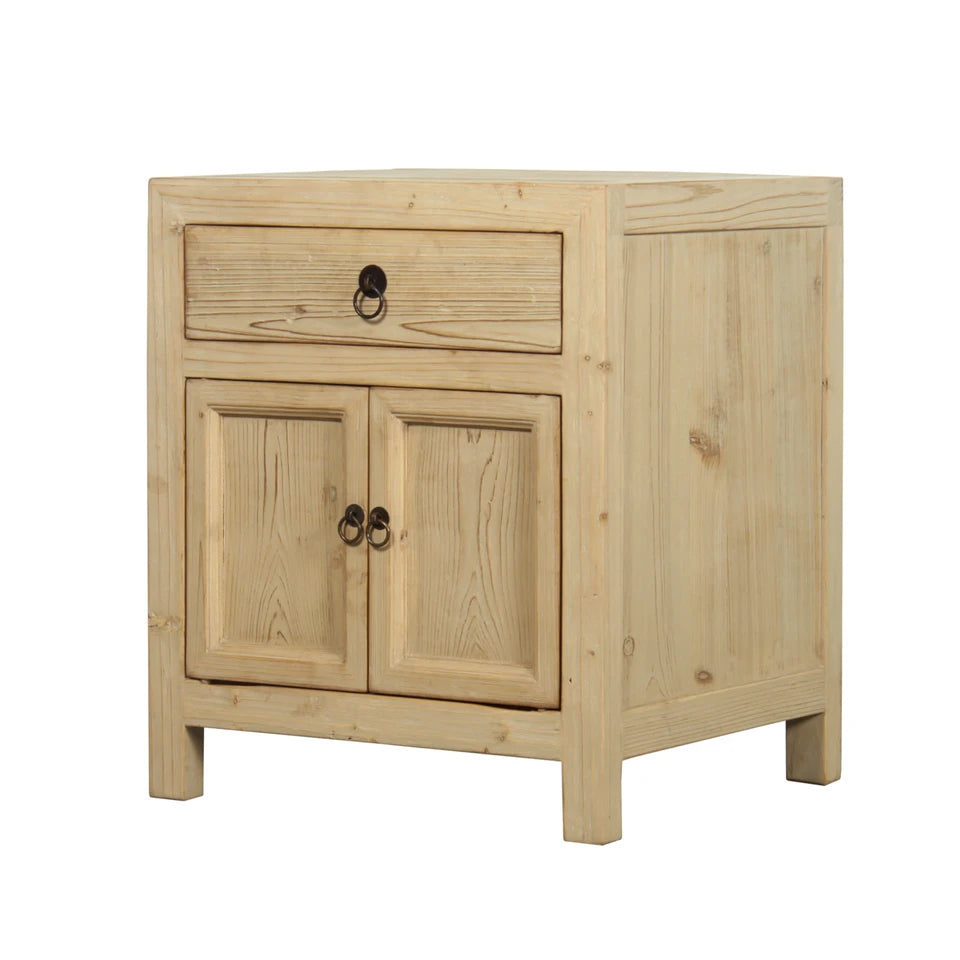 Weathered Natural Nightstand with One Drawer