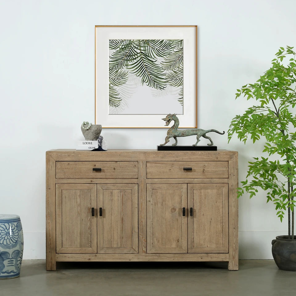 Two Drawer Sideboard | Weathered Neutral Reclaimed Wood