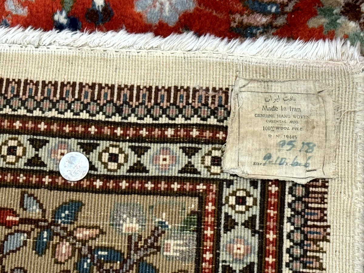 Persian Tabriz Rug 6x10, Burnt Orange and Tan, Animal Pictorials, Deer, Floral, Taba Tabae Carpet - Jewel Rugs, view 10