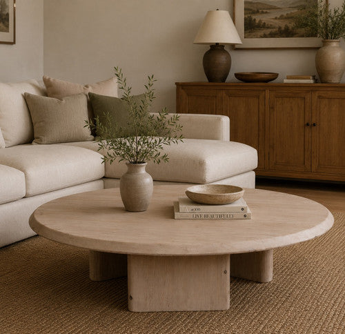 Sorrento Coffee Table-60" Round Weathered Natural image 2