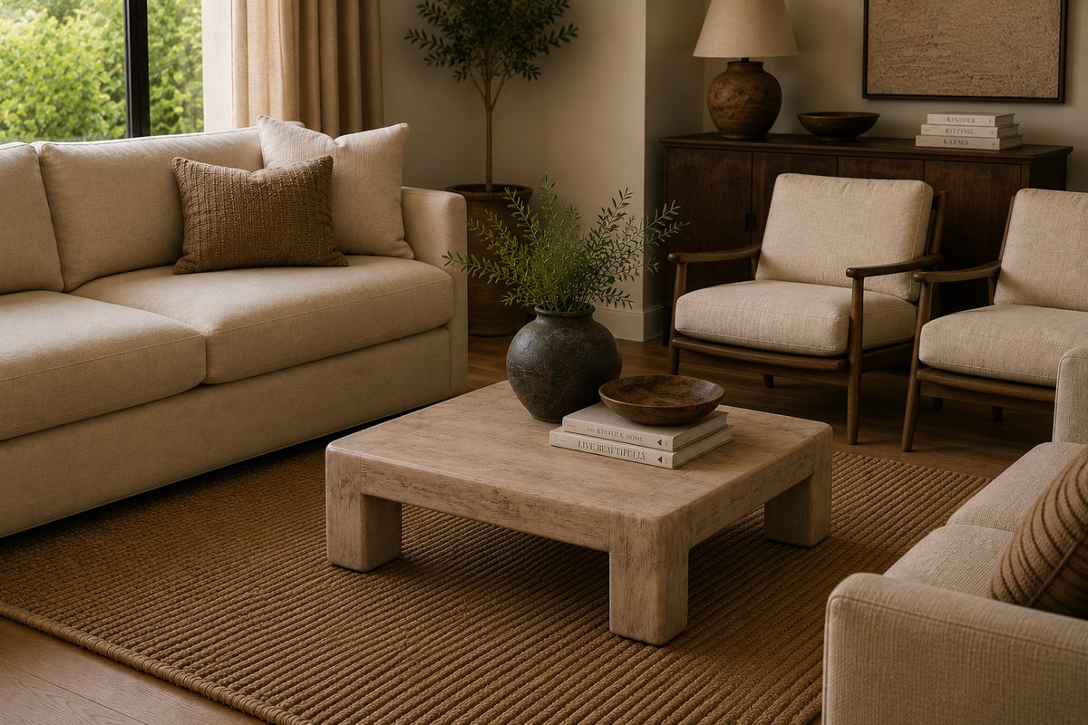 40" Square Ravello Coffee Table Weathered Gray