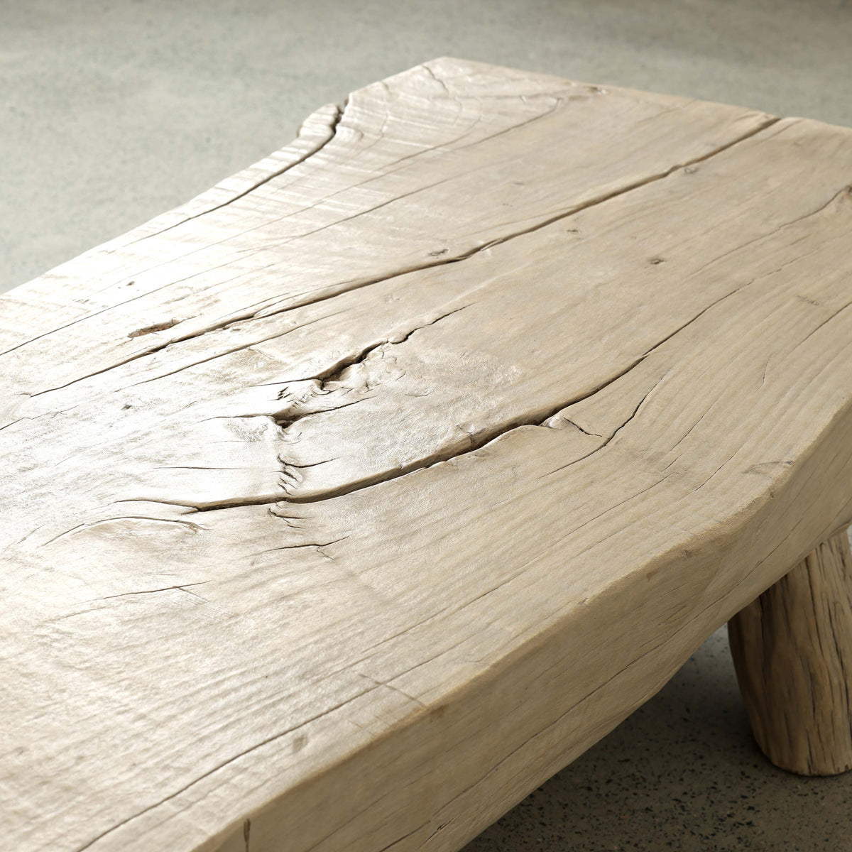 Approx. 87" W 23"D Live Edge Log Coffee Table Weathered Natural