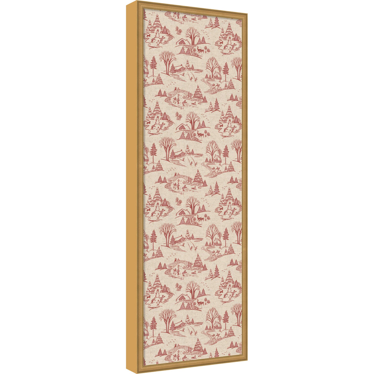 Framed Fabric Magnetic Board Wonderland Red Toile Wall Organization