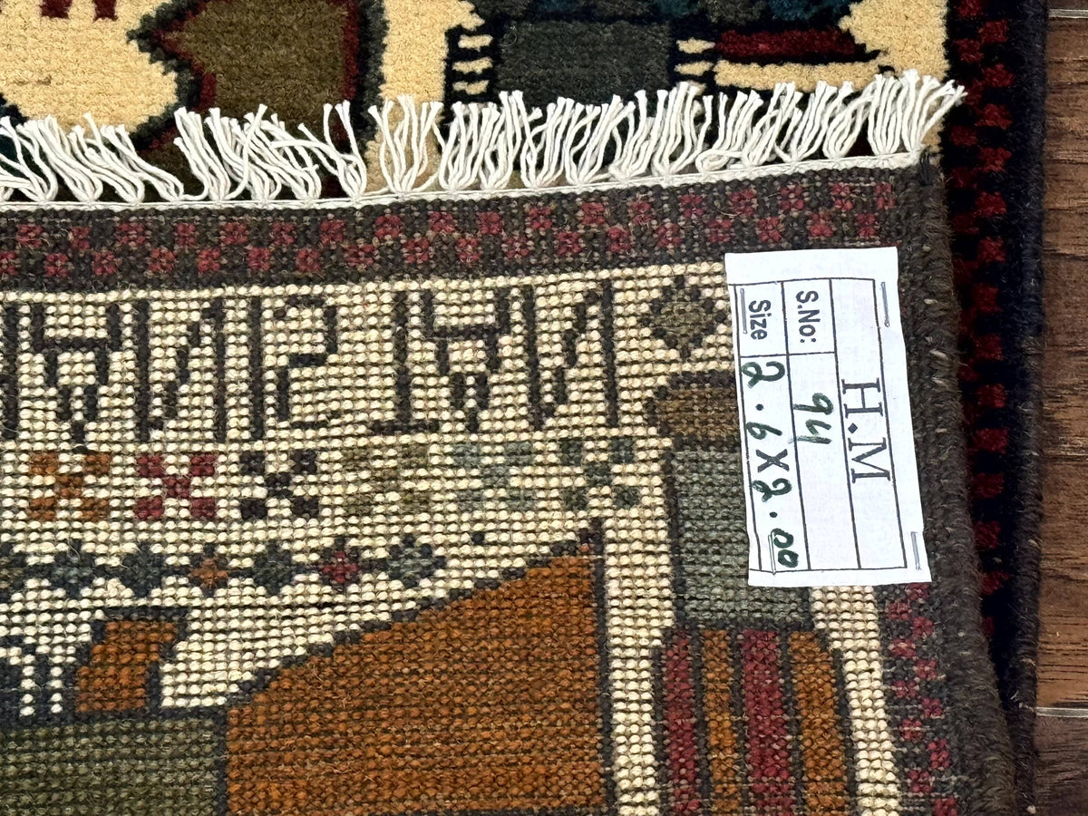 Afghan War Rug, Helicopters Tanks Guns, Handmade, Wool, 2x3 - Jewel Rugs, view 11