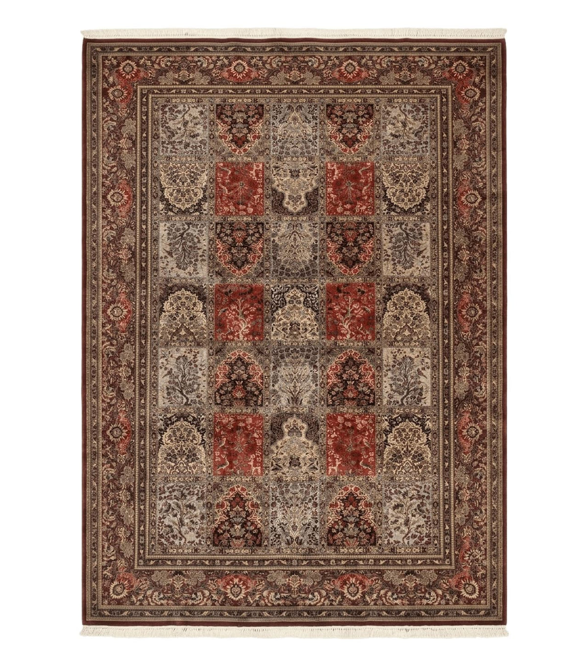 Couristan Rug 10x14, Belgium Power Loomed Carpet, Vintage Wool Oriental Rug, Multicolor Panel Design, 10 x 14 Room Sized Rug - Jewel Rugs