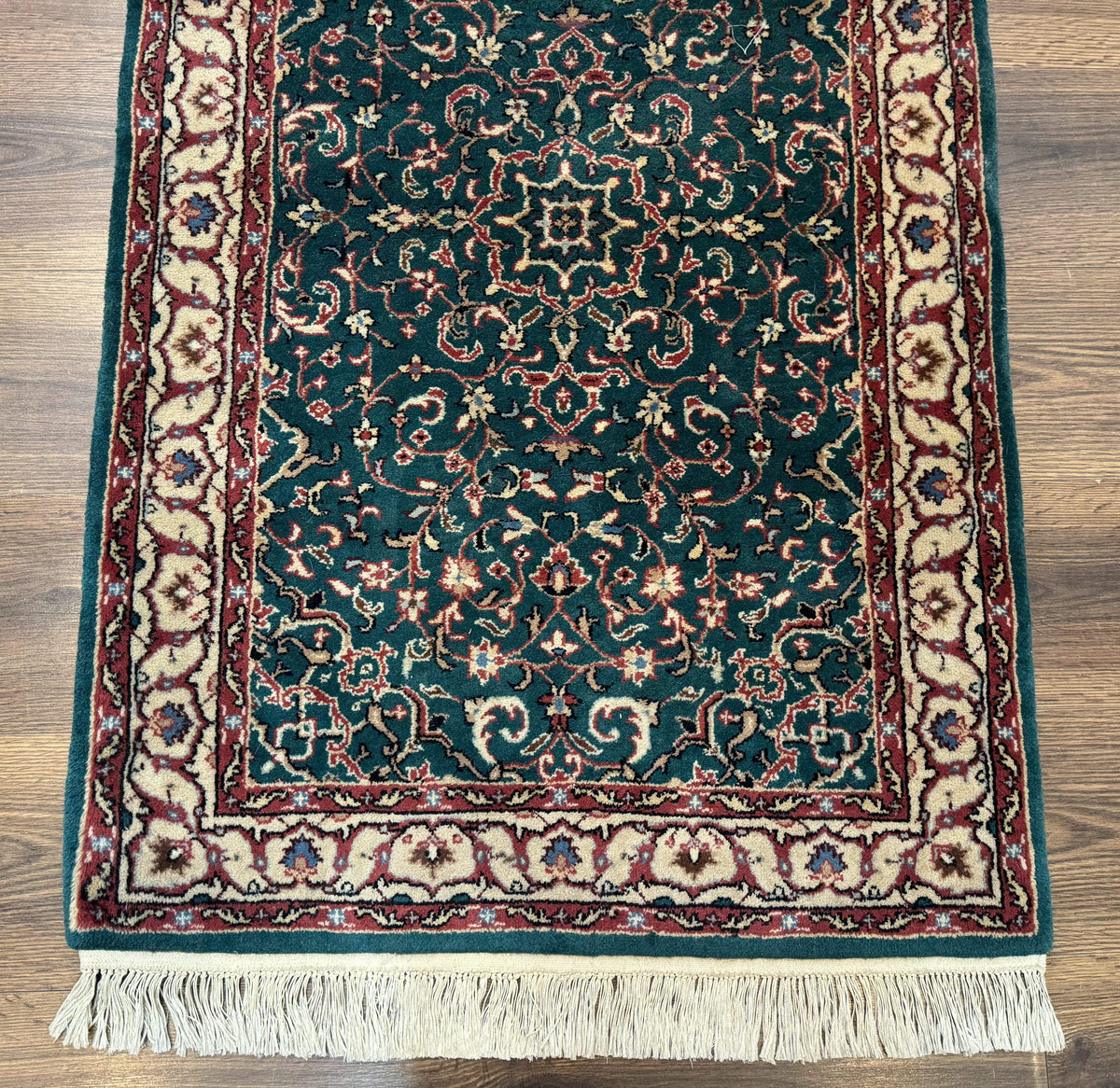 Dark Green Indo Persian Rug 2.5 x 4, Hand Knotted Wool Small Oriental Carpet - Jewel Rugs, view 6