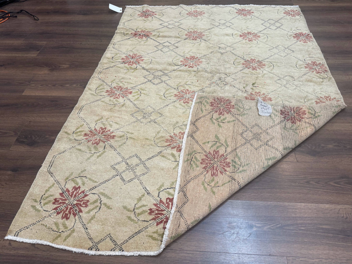 Turkish Rug 5x6, Oushak Carpet, Beige - Jewel Rugs, view 12