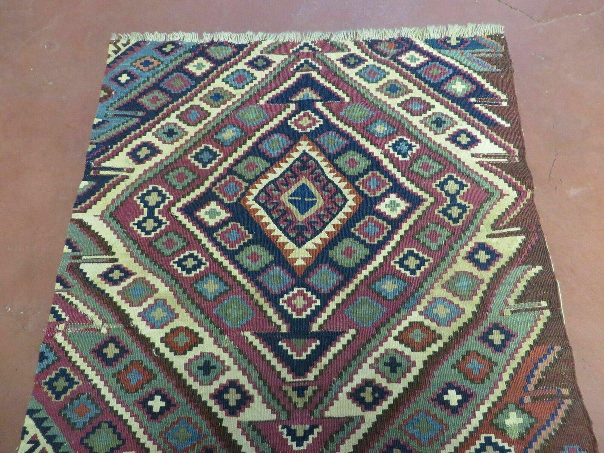 2' 1" X 4' 4" Antique Handmade Bagface Kilim Shirvan Caucasian Wool Rug Nice - Jewel Rugs, view 11