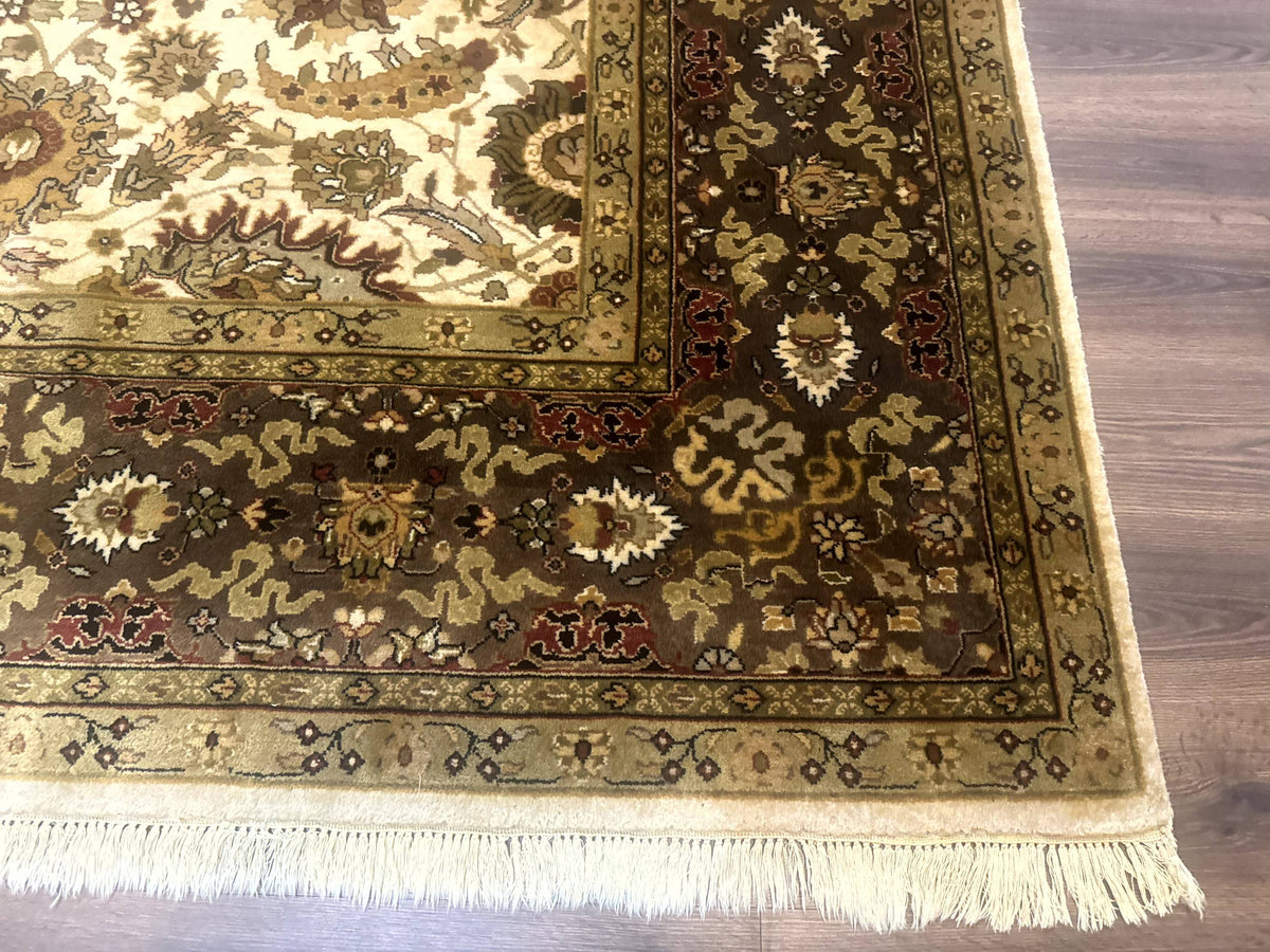 Indo Persian Mahal Rug 8x10, Floral Traditional Wool Oriental Carpet - Jewel Rugs, view 10