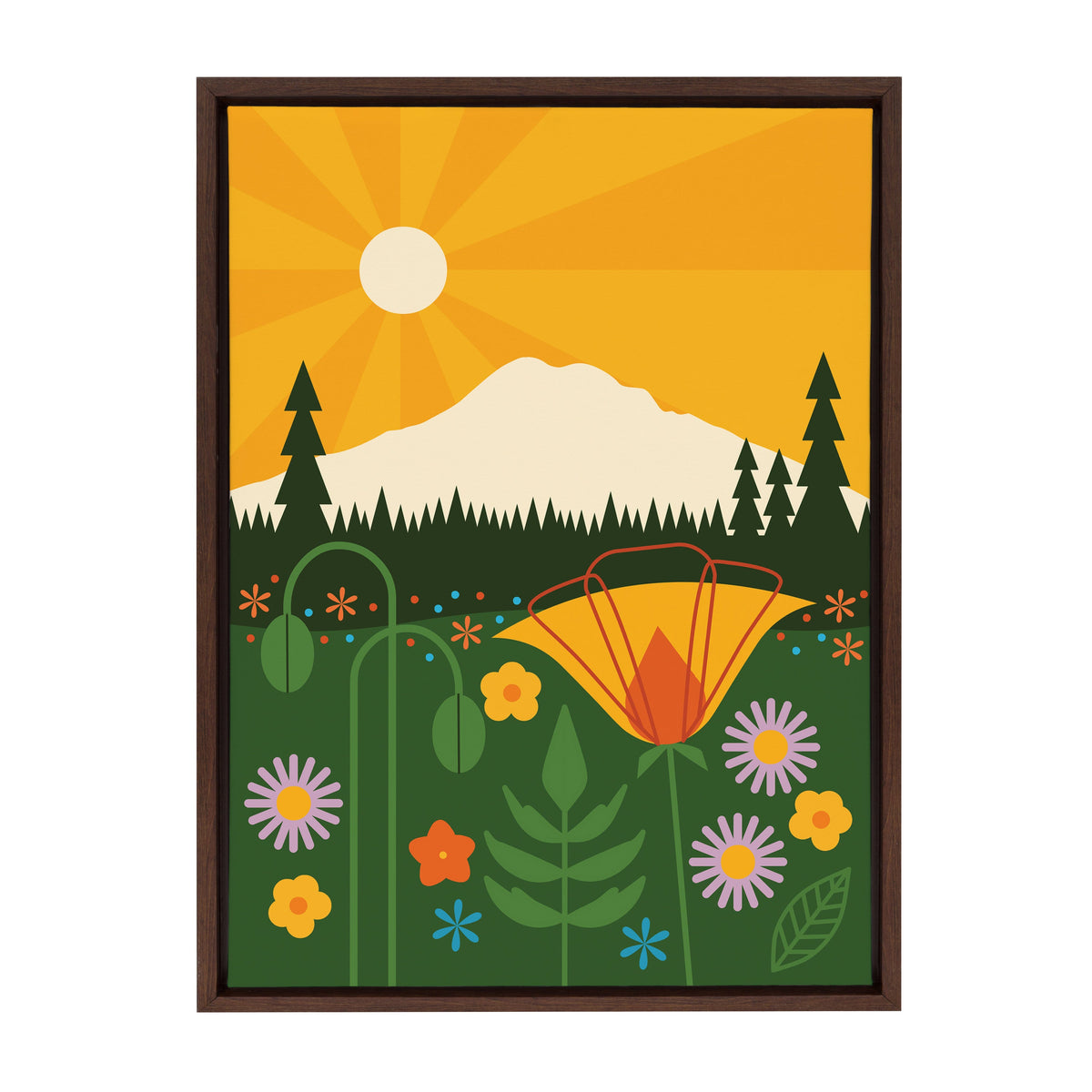 Sylvie Mt Rainier Framed Canvas by Amber Leaders Designs