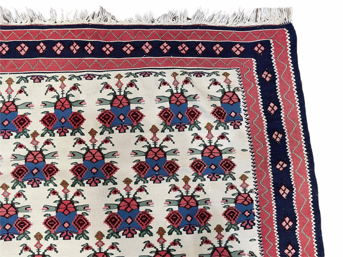 3x5 Vintage Kurdish Senneh Kilim Rug 3 x 5 Heirloom Rug Flatweave Antique Rug Playroom Rug Collectible Rug Beige Kilim - Jewel Rugs, view 7
