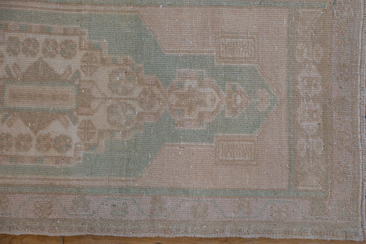1.5x3.5 Vintage Distressed Oushak Rug Mat Runner