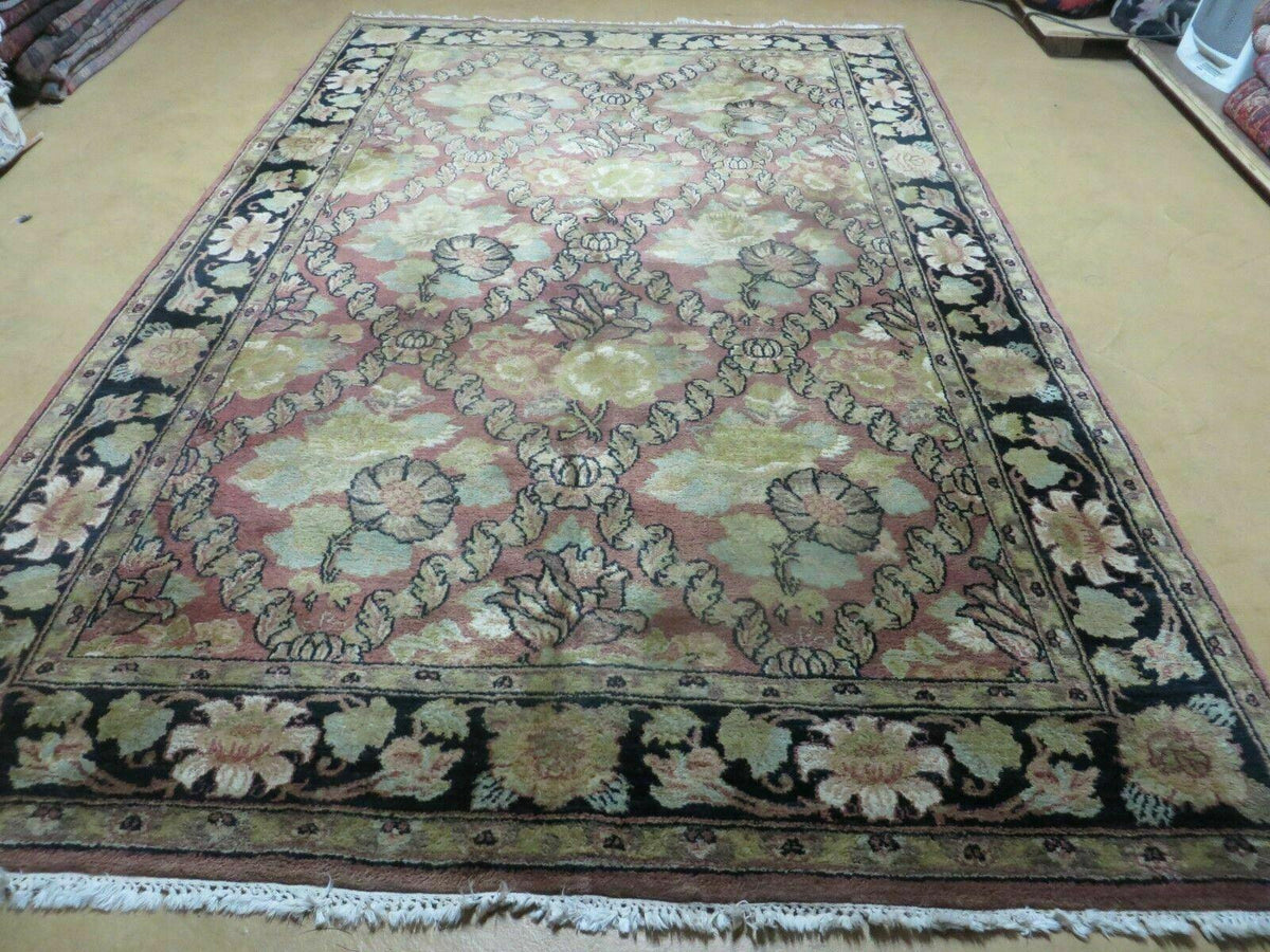 6' X 9' Handmade India Floral Oriental Wool Rug Carpet - Jewel Rugs, view 13