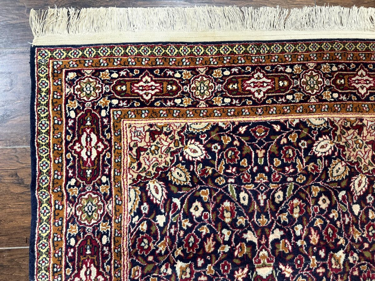 Indo Kashmiri Rug 3x5, Navy Blue, Very Fine 400 KPSI, Pair A - Jewel Rugs, view 7