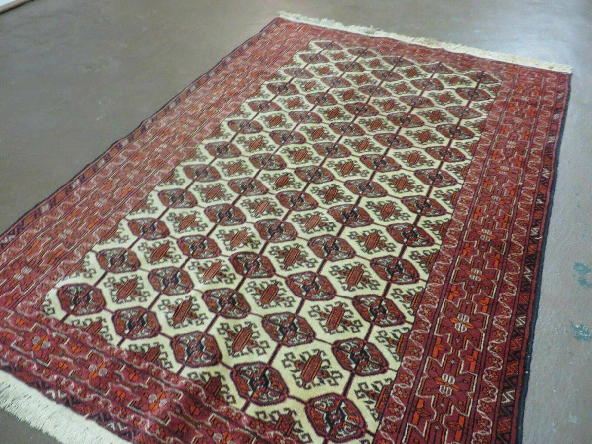 4' X 6' Handmade Finely Knotted Pakistan Turkoman Bokhara Wool Rug Nice - Jewel Rugs, view 13