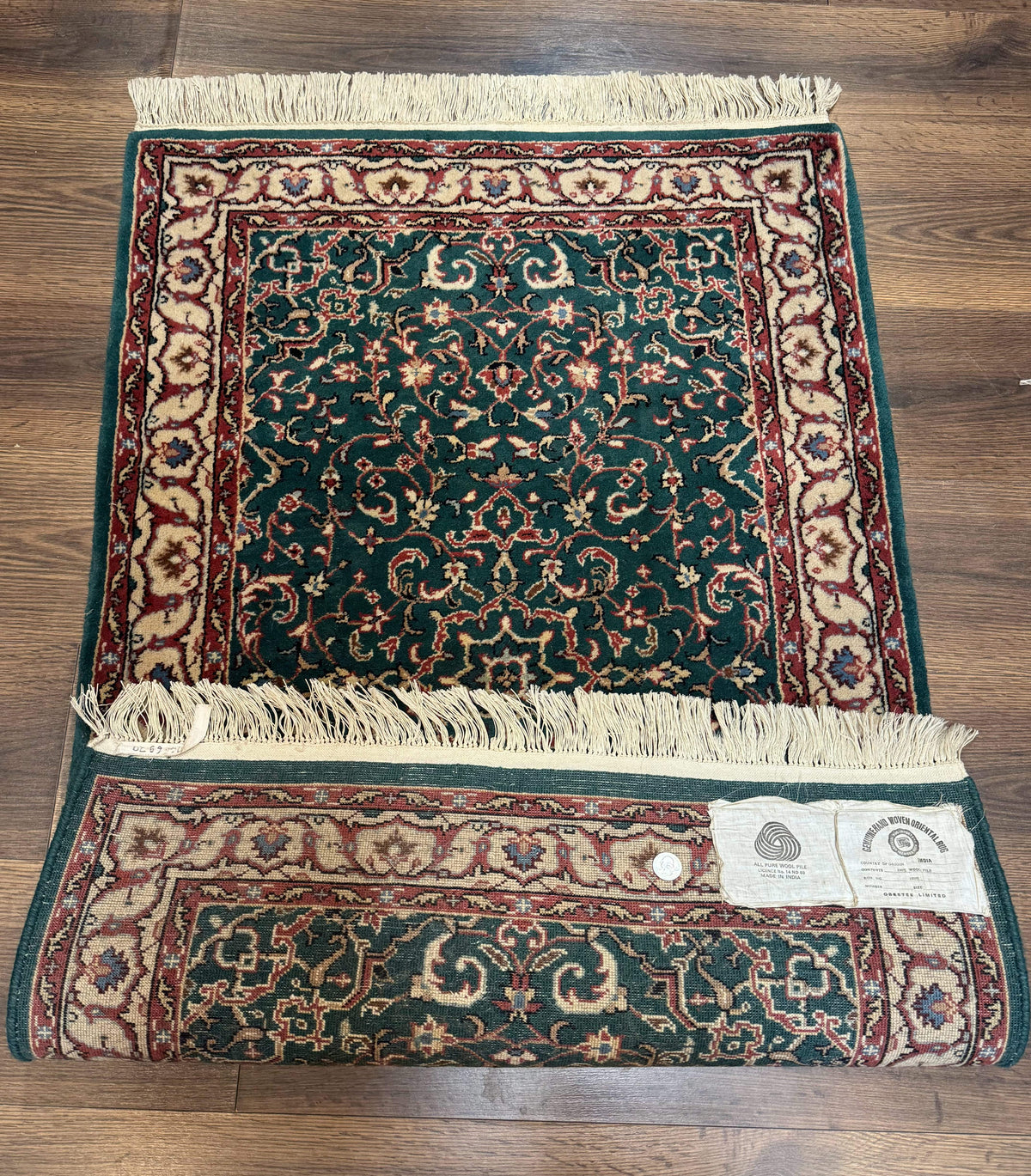 Dark Green Indo Persian Rug 2.5 x 4, Hand Knotted Wool Small Oriental Carpet - Jewel Rugs, view 12