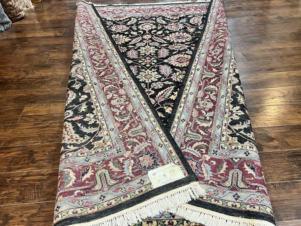 Indo Persian Rug 8x10, Nourison Carpet, Floral, Hand Knotted Vintage Wool Rug - Jewel Rugs, view 11