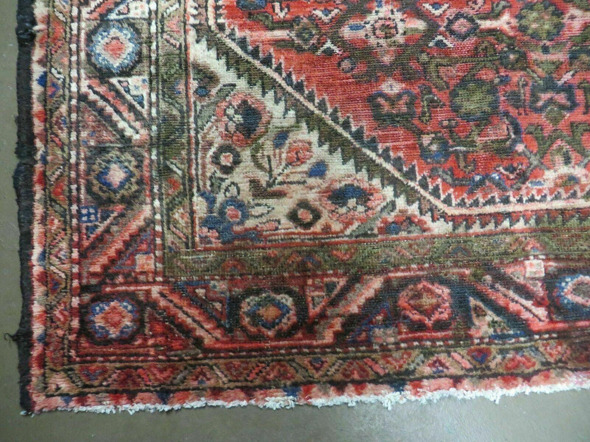 5' 6" X 10' Antique Handmade India Floral Oriental Wool Rug Veg Dyes Red Nice - Jewel Rugs, view 9