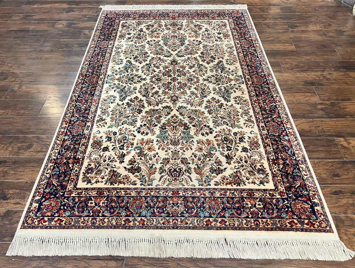 Karastan Rug 5.9 x 9 Ivory Sarouk #760, Vintage Wool Original Collection 700 Series, Discontinued - Jewel Rugs, view 2