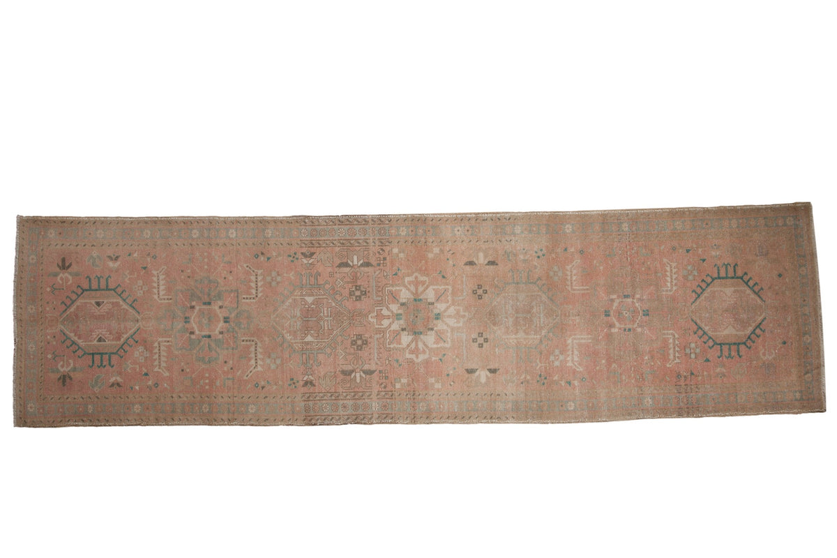 3.5x12.5 Vintage Distressed Karaja Rug Runner