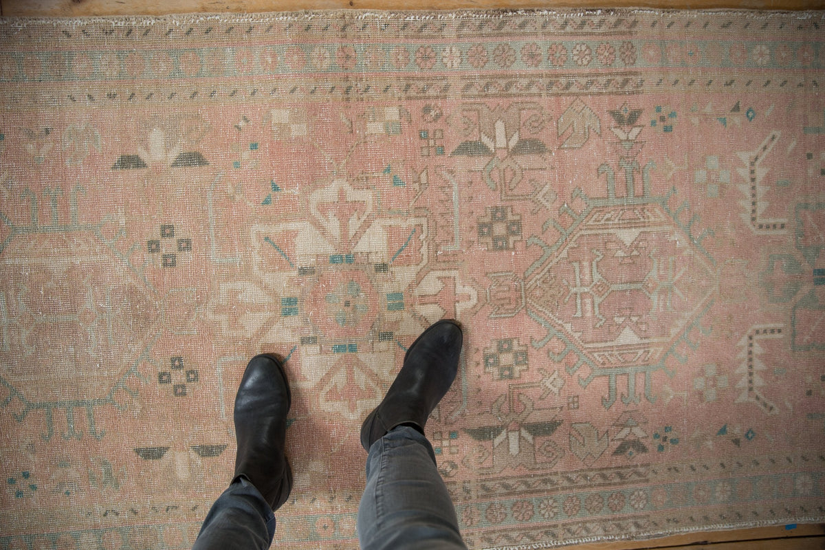 3.5x12.5 Vintage Distressed Karaja Rug Runner