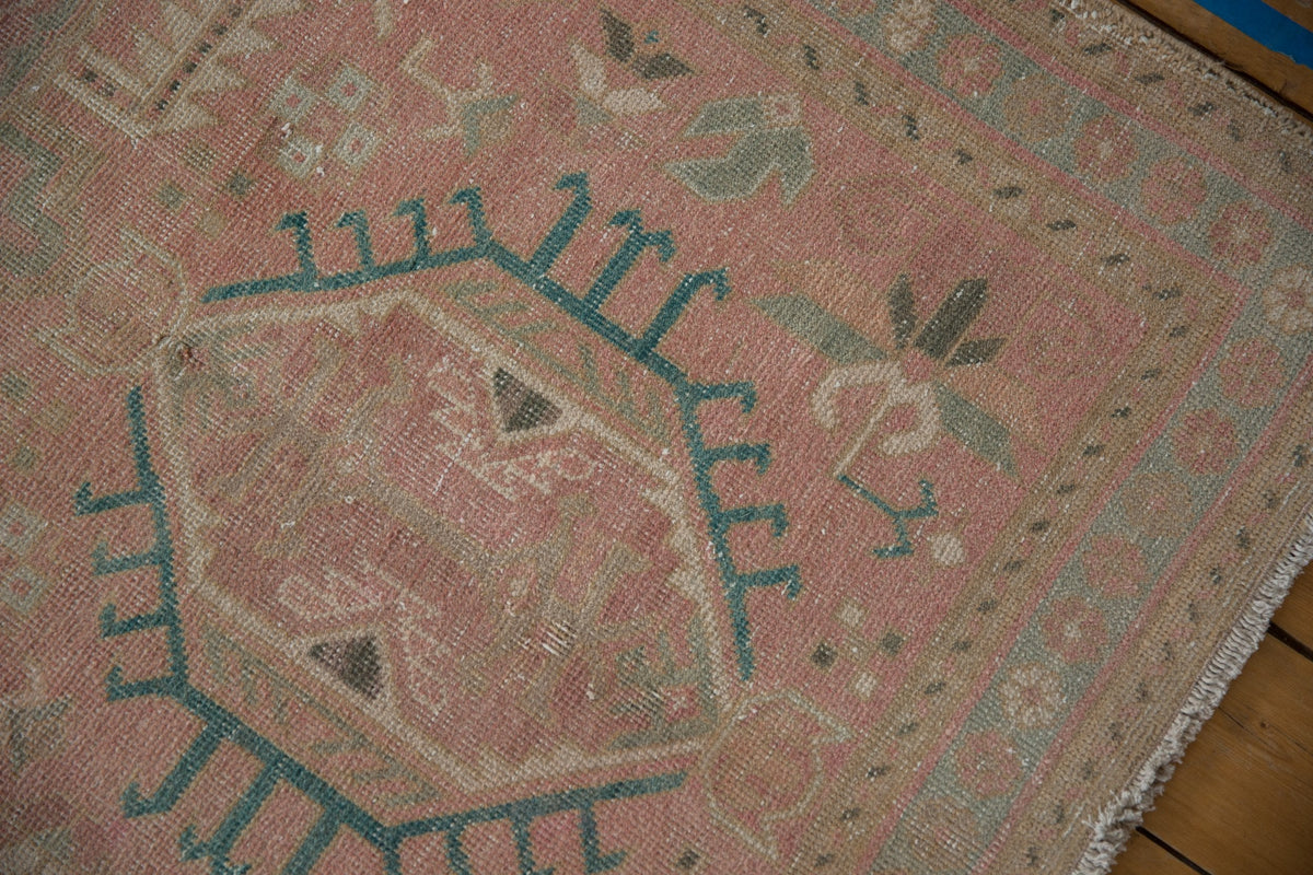 3.5x12.5 Vintage Distressed Karaja Rug Runner