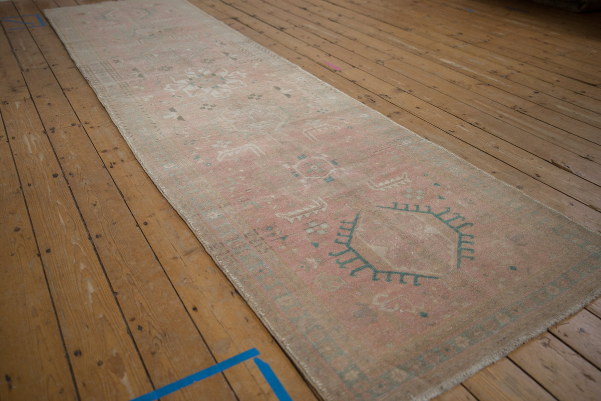 3.5x12.5 Vintage Distressed Karaja Rug Runner