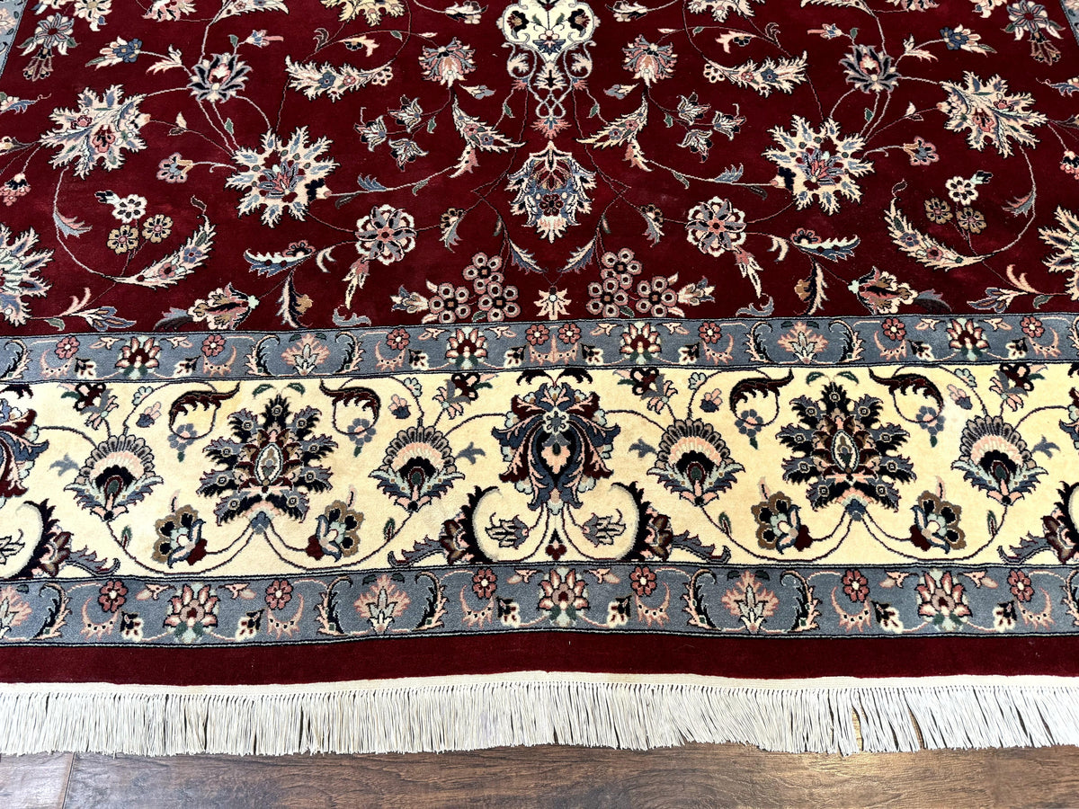 Pak Persian Rug 9x12, Maroon and Ivory, Wool Handmade Vintage - Jewel Rugs, view 6