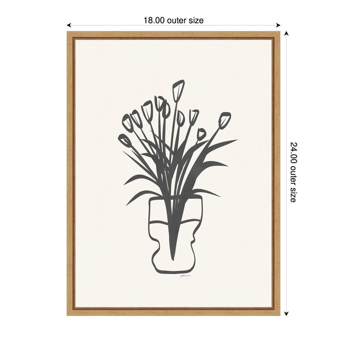 Tulips by Gabrielly Guedes Framed Canvas Wall Art Print