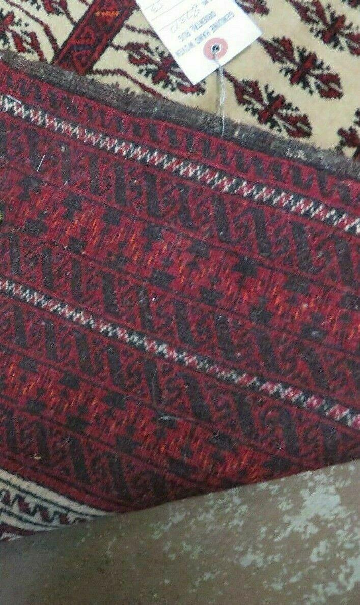 3' X 5' Antique Handmade Turkoman Balouchi Prayer Wool Rug Khamesh - Jewel Rugs, view 10