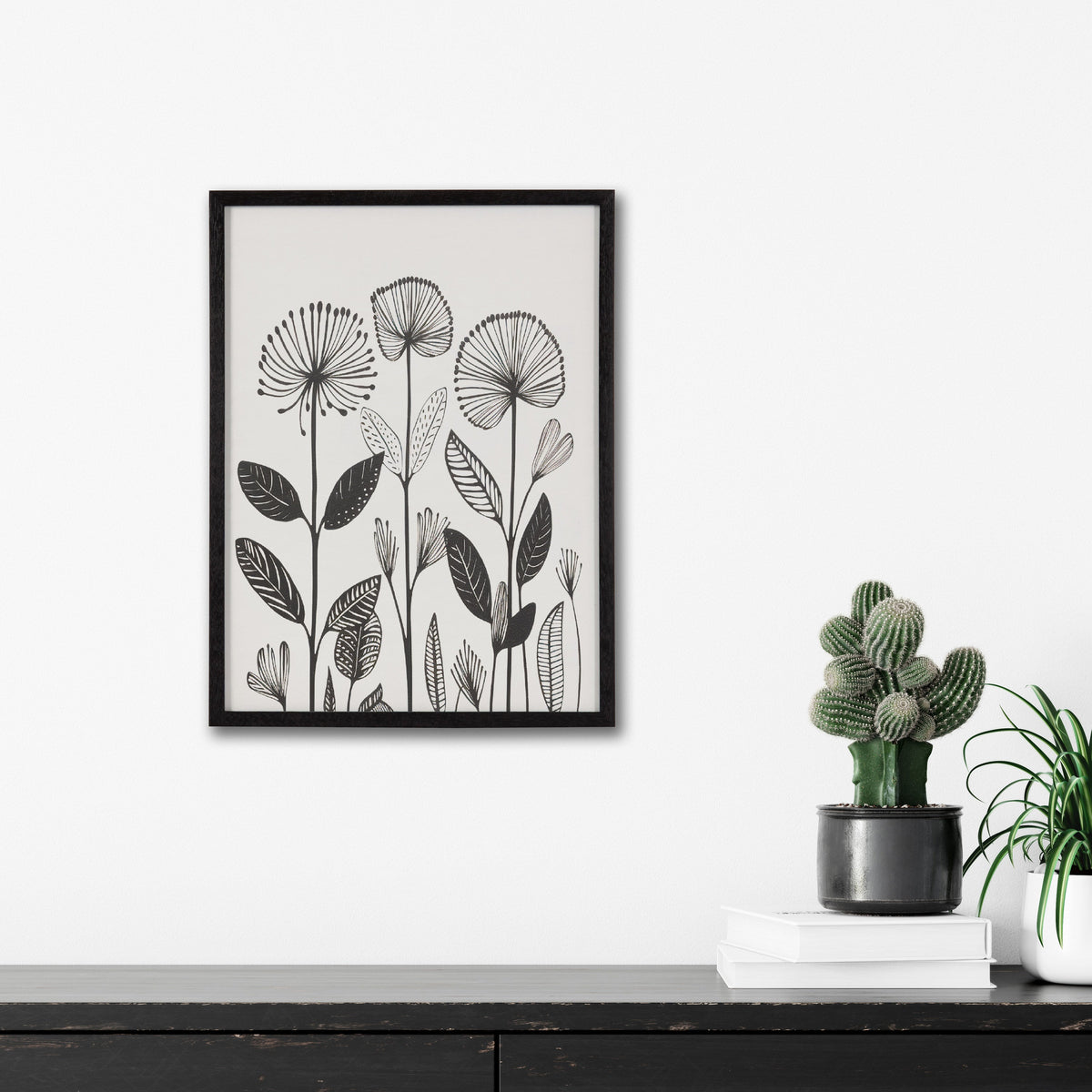 Gallery Simple Modern Linocut Botanicals Print by The Creative Bunch Studio