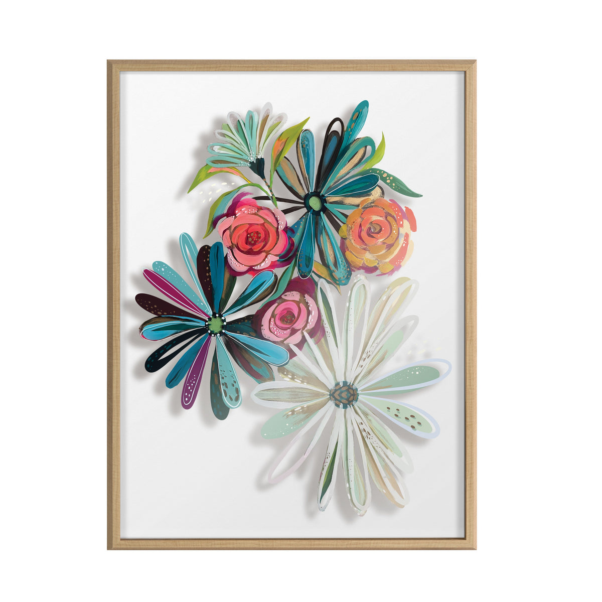 Blake Flowers on Glass 2 Whole Flowers Framed Printed Art by Jessi Raulet of Ettavee